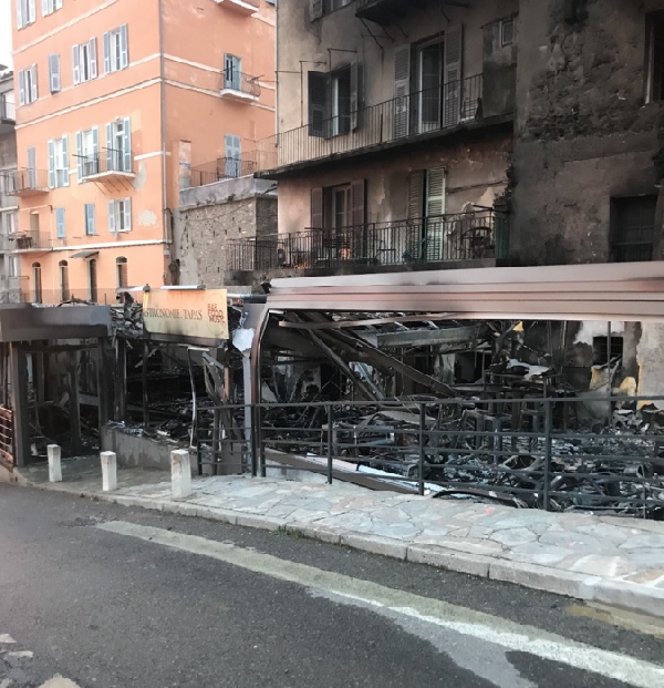 Bastia : un bar détruit par un incendie