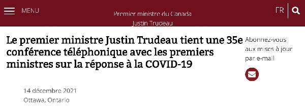 Canada : Le premier ministre Justin Trudeau tient une 35e conférence téléphonique avec les premiers ministres sur la réponse à la COVID-19